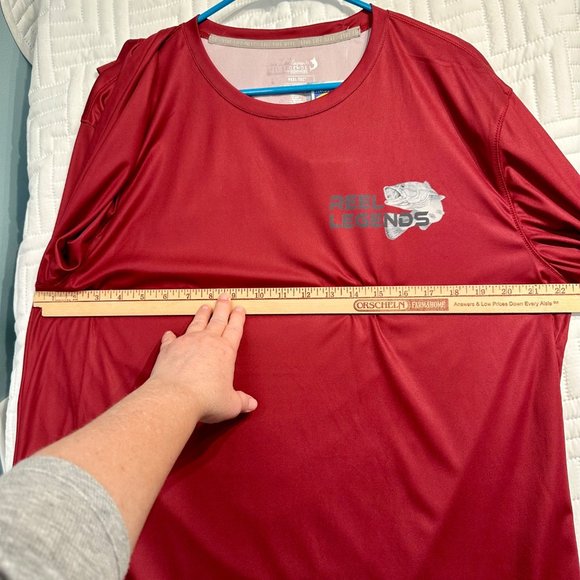 Reel Legends Size Large UPF 40 Performance Outfitters Long Sleeve Tee Shirt Red - Picture 4 of 12